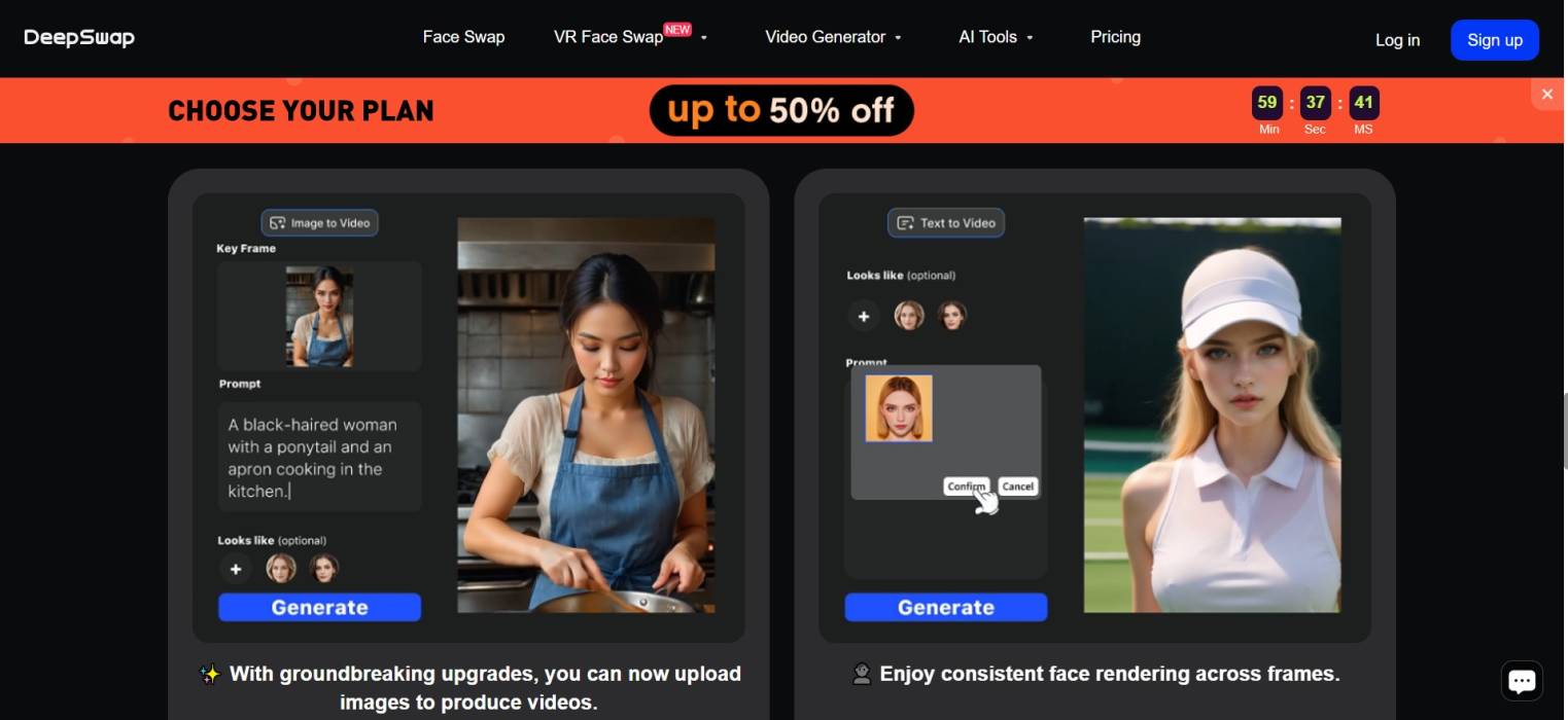DeepSwap AI free trial face swap results DeepSwap AI free trial face swap results