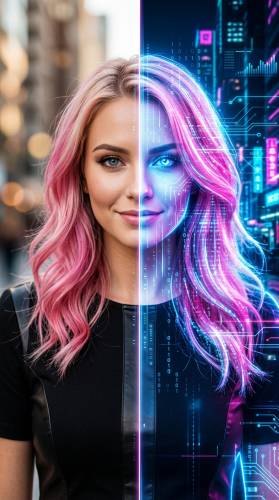 AI face swap comparison illustration AI face swap comparison illustration